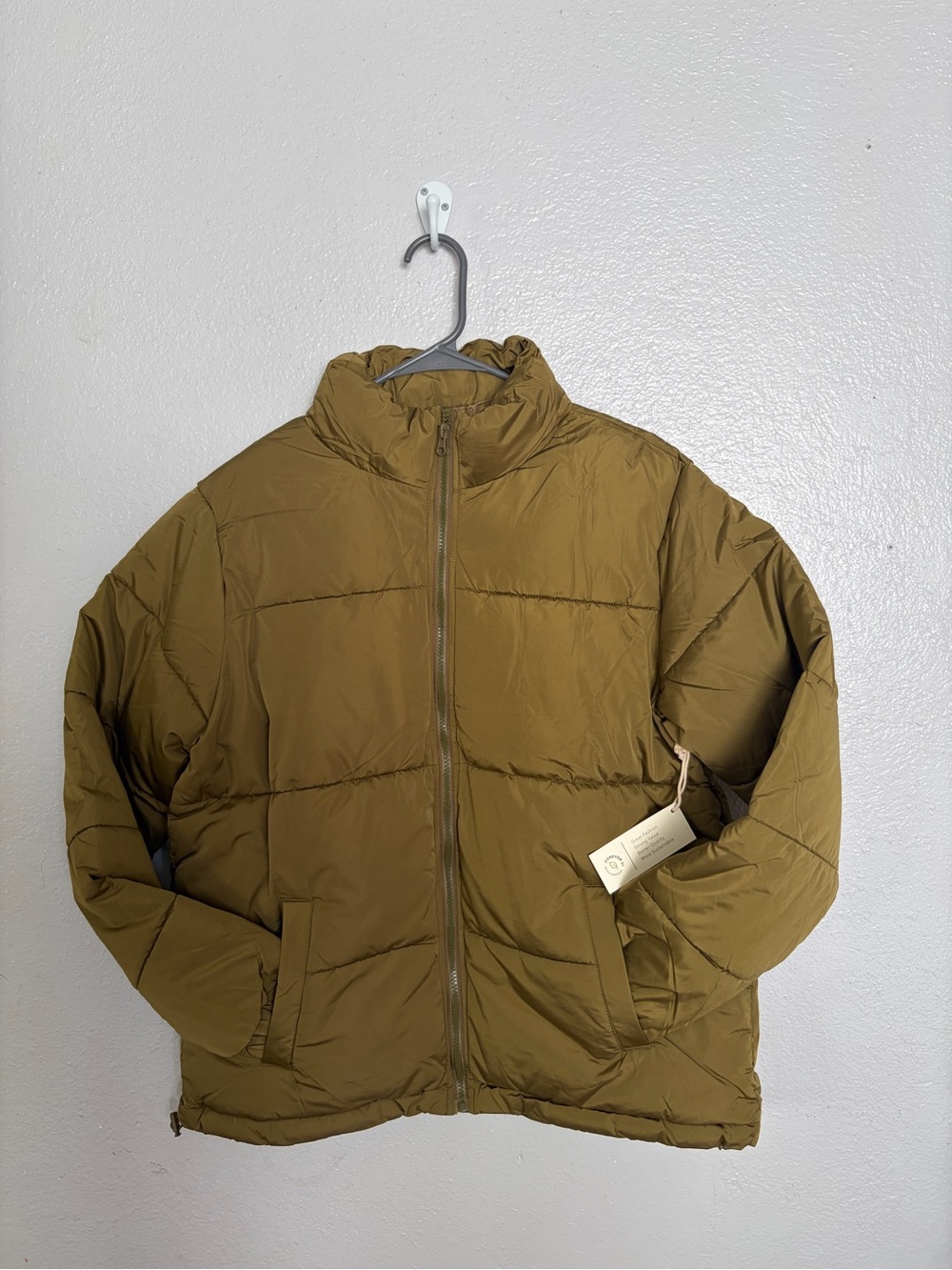 Forever 21 Men's Olive Green Puffer jacket (M1)